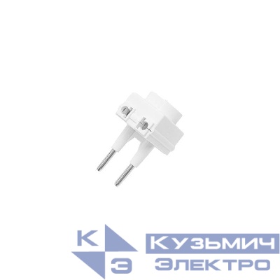 Адаптер переходник (тройник) Z-1/3A с евро А/F на тонкую вилку С1 "Козья ножка" 10А бел. Volsten 15943