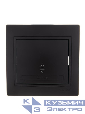 Переключатель проходной 1-кл. 1п СП Mira 10А IP20 со вставкой черн. бархат LEZARD 701-4242-105