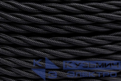 Провод ретро 2х1.5 матов. черн. (уп.50м) Bironi B1-424-73-50