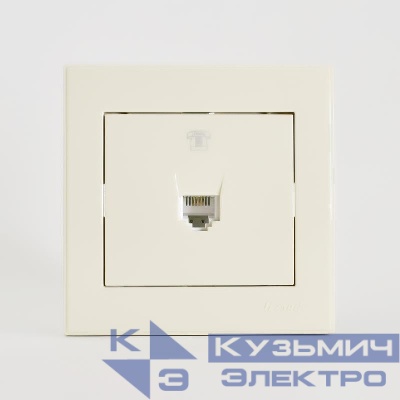 Розетка телефонная СП Rain RJ11 крем. LEZARD 703-0303-137
