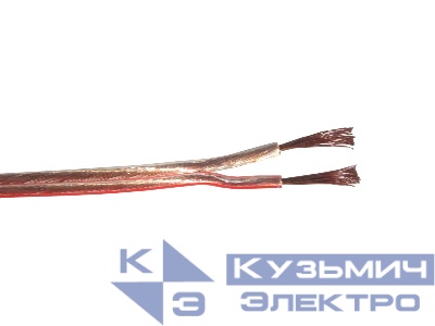 Кабель акустический 2*1.5мм2 (85*0.15мм) CCA, 100м, пластиковая катушка, прозрачный NETKO Optima