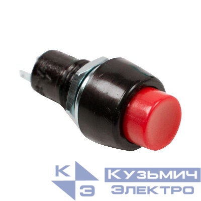Выключатель-кнопка 250В 1А (2с) OFF-(ON) Б/Фикс красн. Micro (PBS-20В) Rexant 36-3080