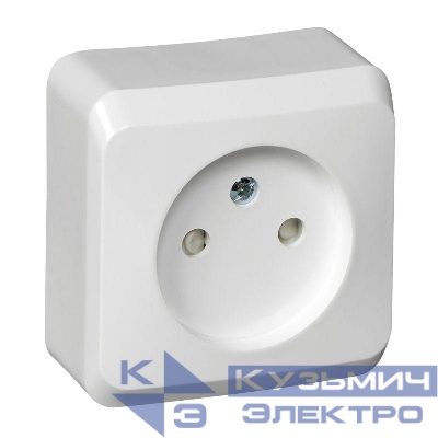 Розетка 1-м ОП Этюд 16А IP20 250В без заземл. защ. шторки бел. SE PA16-002B