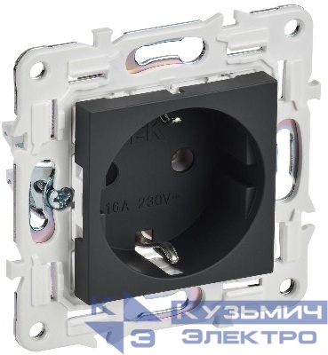 Розетка SKANDY 16А с заземл. без защ. шторок SK-R05G графит IEK SK-R11-16-K53