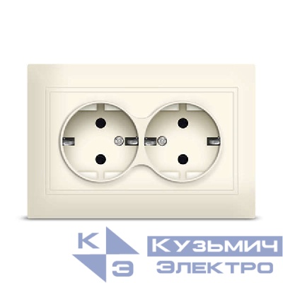 Розетка 2-м Севиль с заземл. сл. кость Universal Б-С0128
