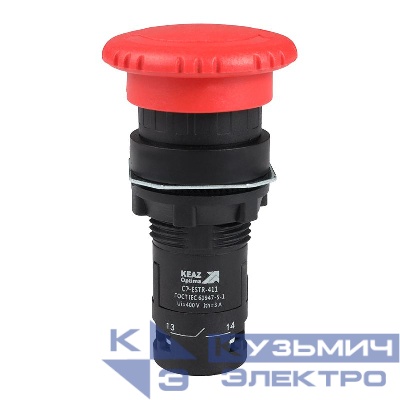 Кнопка аварийного останова OptiSignal Compact D22 С7-ESTR-411 красн. 1НО+1НЗ XB7ES545P КЭАЗ 362131