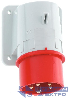 Вилка настенная 32А 5п 3P+N+PE 6ч 400В IP44 Bals 2600