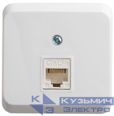 Розетка компьютерная ОП Этюд RJ45 кат.5E бел. SE KOMA-001B