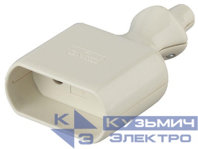 Розетка кабельная R2 6А без заземл. с кольцом прямой ввод (10/200/7200) бел. ЭРА Б0019185