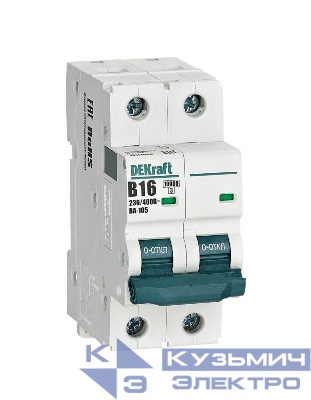 Выключатель автоматический модульный 2п B 16А 10кА ВА-105 DEKraft 13117DEK