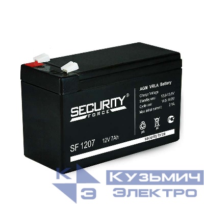 Аккумулятор ОПС 12В 7А.ч SF 1207 Security Force 4614030010005