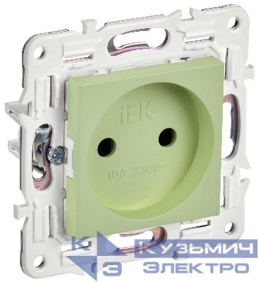 Розетка SKANDY 10А без заземл. без защ. шторок SK-R02G мятный IEK SK-R10-10-K06
