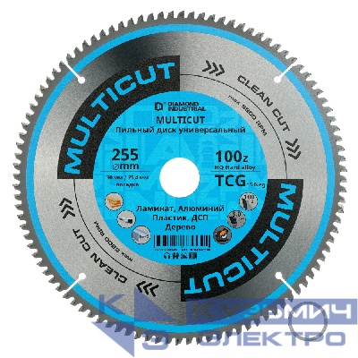 Diamond Industrial Диск пильный по мультиматериалам 255x30/25,4 мм Z=100 TCG MultiCut Diamond Industrial