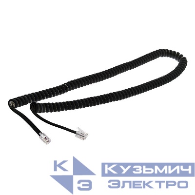 Шнур телеф. витой 7м (джек-джек) черн. Rexant 18-2073