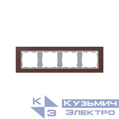 Рамка 4-м Simon82 Nature венге/алюм. дерево Simon 82947-65