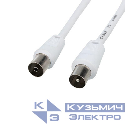 Шнур TV Plug - TV Jack 1.5м бел. Rexant 18-0002