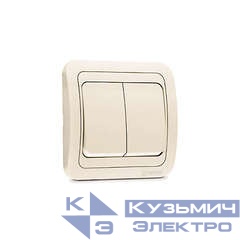 Выключатель 2-кл. СП Mimoza 10А IP20 крем./крем. Makel 25003