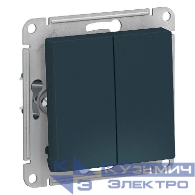 Выключатель 2-кл. AtlasDesign (сх. 2) 10А с самовозвратом механизм изумруд SE ATN000817
