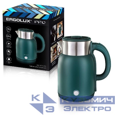 Чайник электрический ELX-KS13-C05 PRO нерж.сталь/пластик 1.6л 220-240В 2000Вт зел. ERGOLUX 15331