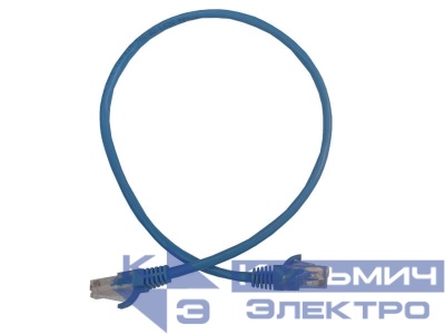 Патч-корд UTP4 cat 5e, 0,5м, ВС, LSZH, синий, литой коннектор NETKO Optima