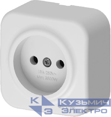 Розетка 1-м СП ARIA 16А IP20 без заземл. бел. ARVIA 25 01 1000 215