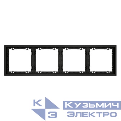 Рамка 4-м S70 пластик. черн. матов. Voltum VLS100408