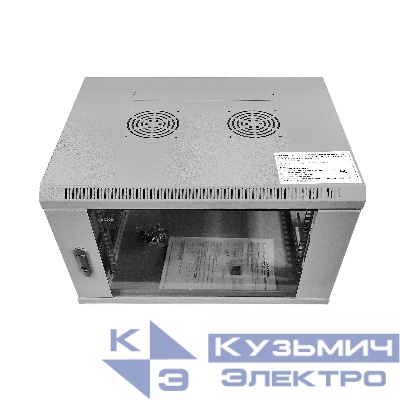Шкаф настенный 9U серия WMA (Wall Maestro) (600х450х500), передняя дверь стекло, собранный, серый Netko  "А"