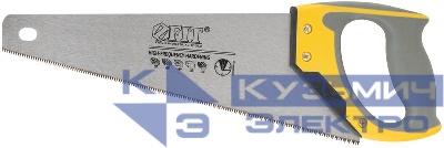 Ножовка по дереву мелкий каленый зуб 14 ТPI 3D заточка 3К пласт.прорезиненная ручка профи 350мм FIT 40481