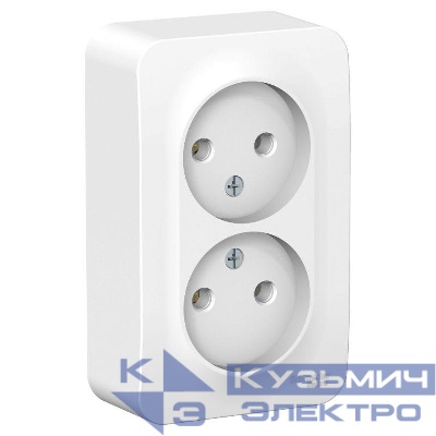 Розетка 2-м ОП Blanca 16А IP20 250В без заземл. без защ. шторок бел. SE BLNRA000201