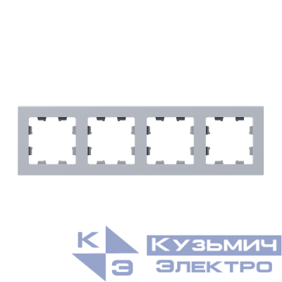 Рамка 4-м Эпика пластик алюм. EKF UP1-FPA-04