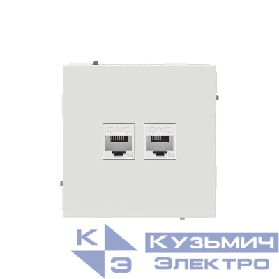 Розетка компьютерная 2-м KANT RJ45 кат.5E без шторки бел. песок DKC 7010664