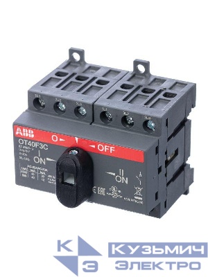Рубильник реверсивный OT40F3C 40А (23А AC23) ABB 1SCA104913R1001