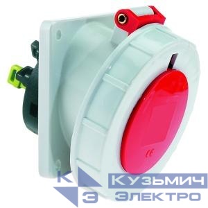 Розетка встраиваемая наклонная 16А 4п 3P+PE 6ч 400В IP67 фланец 100х92 крепление 85х77 Bals 12920