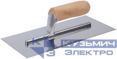 Гладилка нержавеющая с деревянной ручкой профи плоская 280х130мм FIT 05140