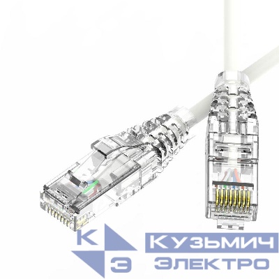 Патч-корд неэкранированный SLIM CAT6 U/UTP 4х2 28 AWG LSZH 5м бел. DKC RN6UU4550WH-28