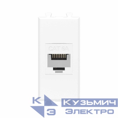 Розетка компьютерная 1мод. Avanti "Белое облако" RJ45 кат.6A без шторок модульная механизм DKC 4400671