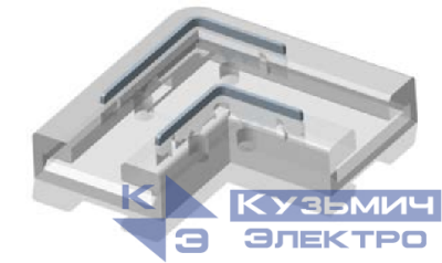Соединитель жесткий пластиковый прозр. для ленты COB 10мм лента-лента L-поворот (уп.5шт) VARTON V4-R0-00.COB-0000.0004