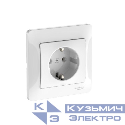 Розетка Glossa 16А с заземл. быстрозажим. клем. в сборе бел. SE GSL000142S