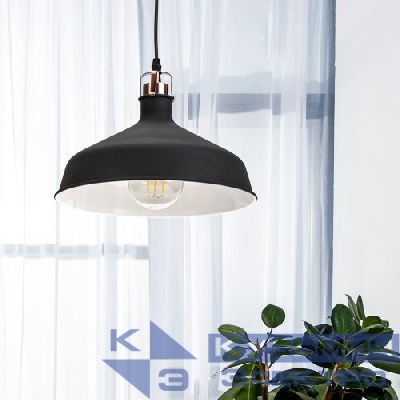 Светильник подвесной PL2 BK/RC макс. 60Вт E27 d300мм металл шагрень черн. медь ЭРА Б0037413