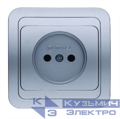Розетка 1-м СП Mimoza 16А IP20 без заземл. серебр./серебр. Makel 23402