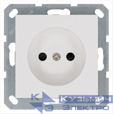 Розетка 1-м 16А IP20 без заземл. защ. шторки механизм бел. глянцевый Jasmart G5503W