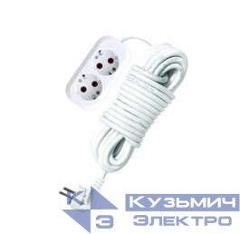 Удлинитель 2х10м с заземл. 10А IP20 У10-553 ПВС 3х1 UNIVersal 553-10