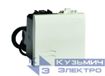 Выключатель кнопочный 1-кл. 2мод. Brava 16А IP20 с подсветкой черн. DKC 77022NL