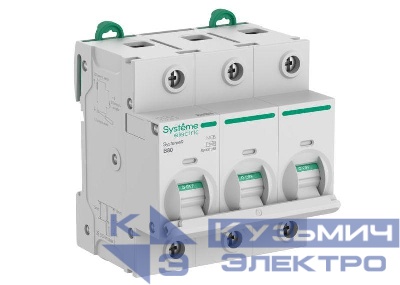 Выключатель автоматический 3п B 80А 10кА Systeme9 400В 27мм SE S9H31380