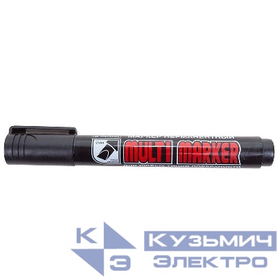 Маркер перманентный "Multi Marker Chisel" 5мм скошенный черн. Crown 08-8801