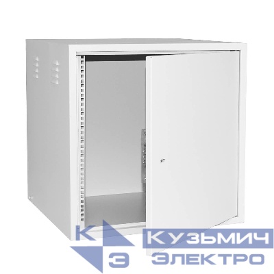 Антивандальный Шкаф 12U распашного типа, (Ш*Г*В 600*600*600мм)  19" направляющие, передняя дверь металл, замок, серый Netko "M"