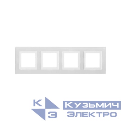 Рамка 4-м 8мод. Avanti натуральн. стекло бел. DKC 4400828