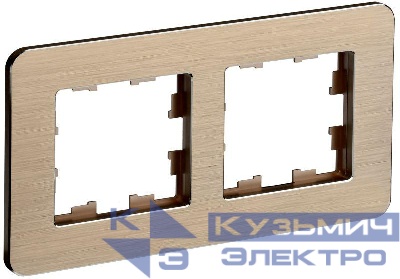 Рамка 2-м BRITE РУ-2-1-Бр метал. шампань RE AL IEK BR-M22-M-21-K37