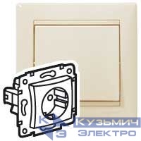 Розетка 1-м СП Valena 16А IP20 2P+E с заземл. немецк. стандарт механизм сл. кость (DIY-упак.) IEK 695612