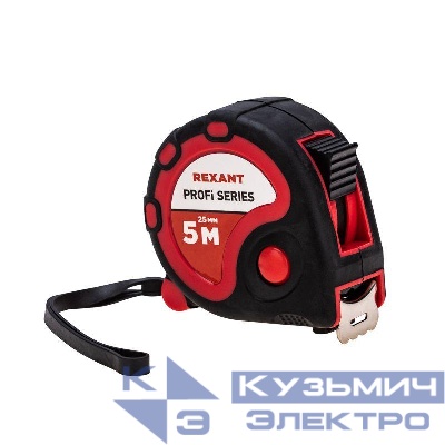 Рулетка измерительная Профи 5мх25мм прорезиненный корпус Rexant 12-9006
